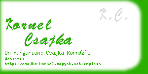 kornel csajka business card